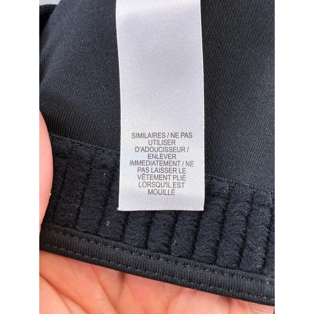 Nike Dri-FIT Racerback Sports Bra Womens Large Black Gym Running Workout Swoosh
